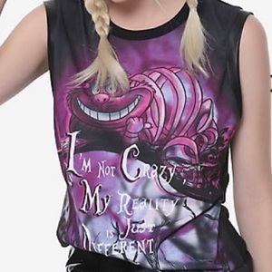 SOLD • Cheshire Cat “I’M NOT  CRAZY....” Top 💜